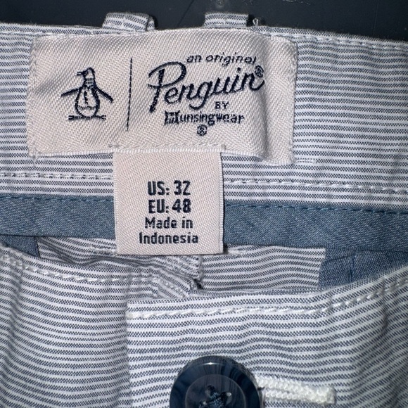 Men’s Original Penguin Blue Striped Shorts - Picture 5 of 5